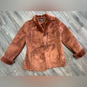 Vintage Baby Phat mob wife Y2K 90’s Faux Suede Fur Lined Coat jacket